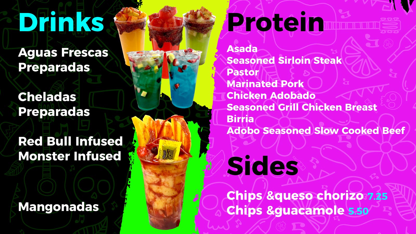 Los Mangos Taquería y Frutería Tacos, Burritos, Birria, Mangonadas